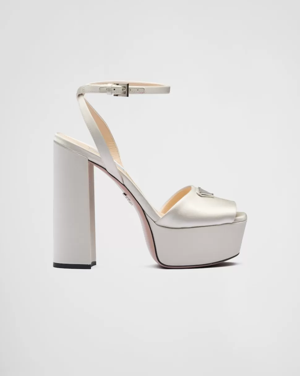 Prada Sandalias De Satén De Tacón Alto^Mujer SANDALIAS