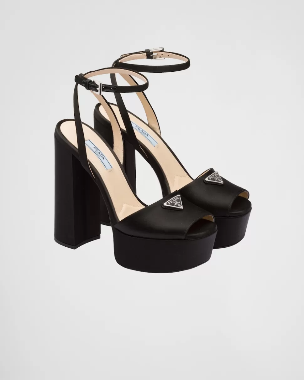 Prada Sandalias De Satén De Tacón Alto^Mujer SANDALIAS