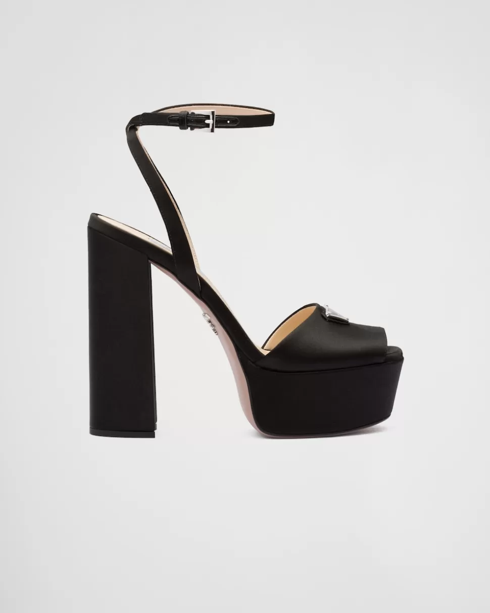 Prada Sandalias De Satén De Tacón Alto^Mujer SANDALIAS
