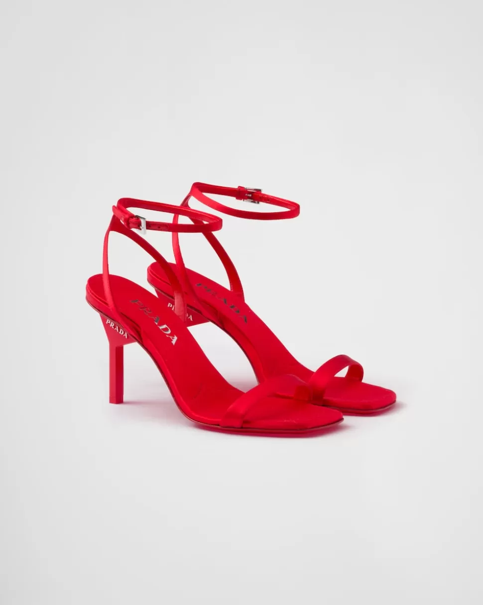 Prada Sandalias De Satén De Tacón Alto^Mujer SANDALIAS