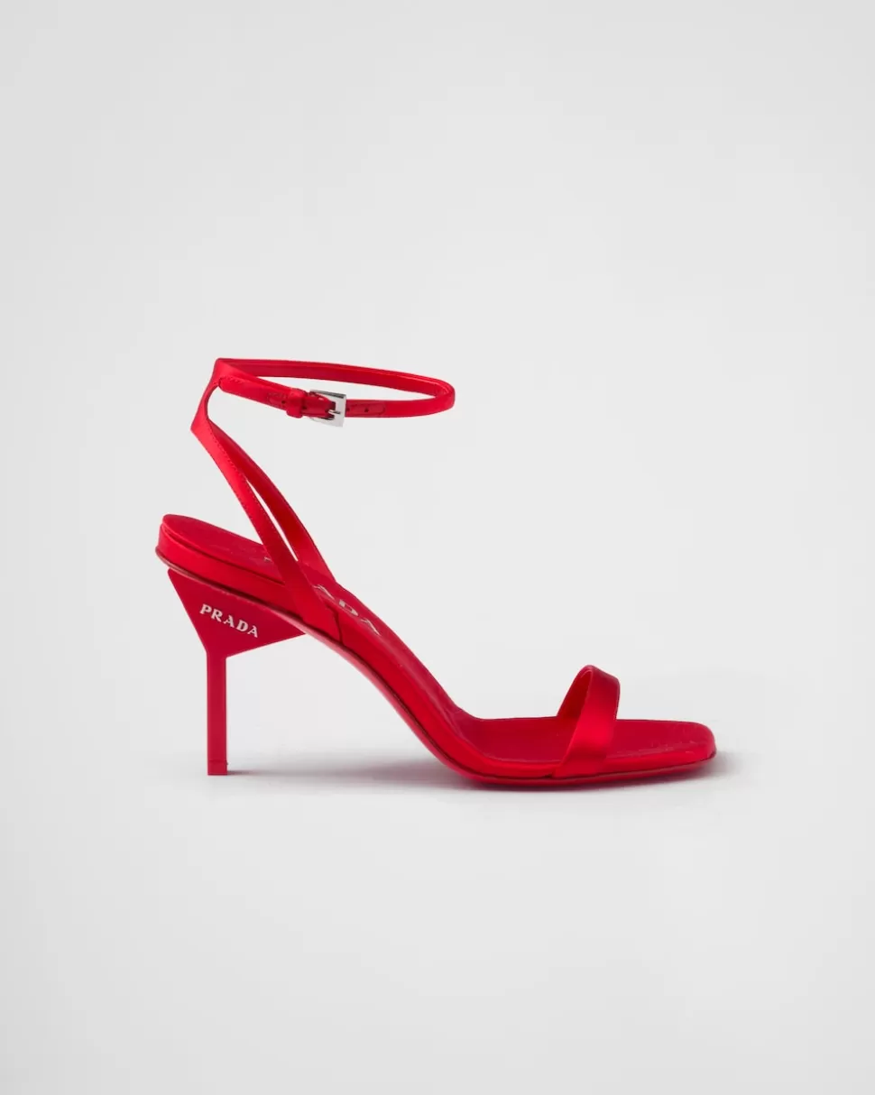 Prada Sandalias De Satén De Tacón Alto^Mujer SANDALIAS