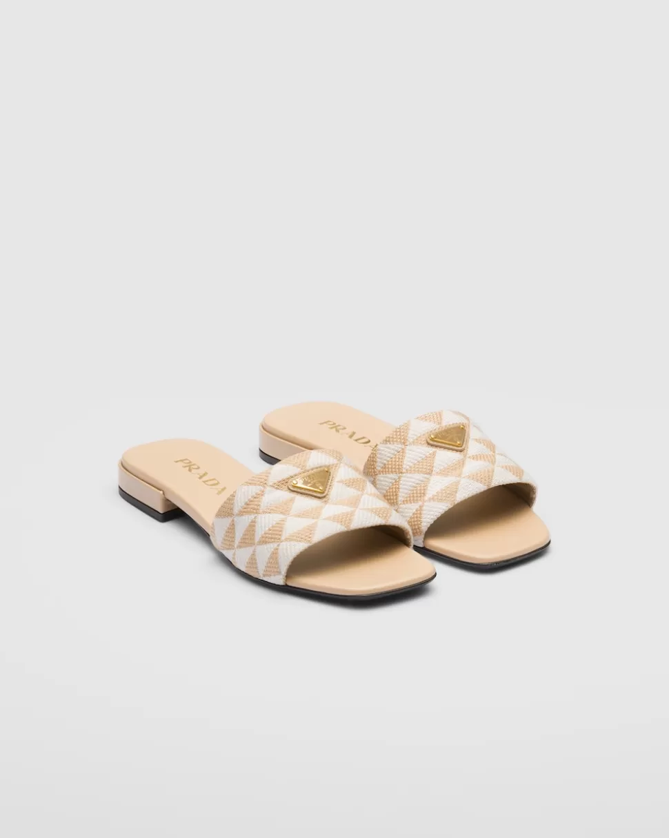 Prada Sandalias En Tela Bordada^Mujer PANTUFLAS Y CHINELAS