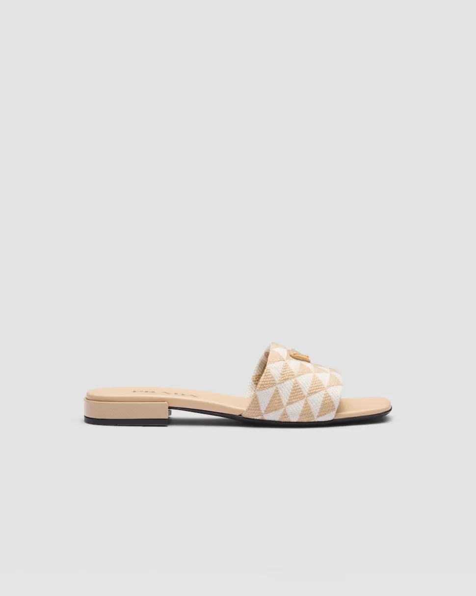 Prada Sandalias En Tela Bordada^Mujer PANTUFLAS Y CHINELAS