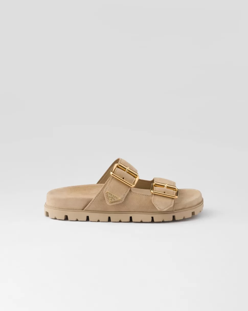 Prada Sandalias Planas Con Tira De Ante^Mujer PANTUFLAS Y CHINELAS