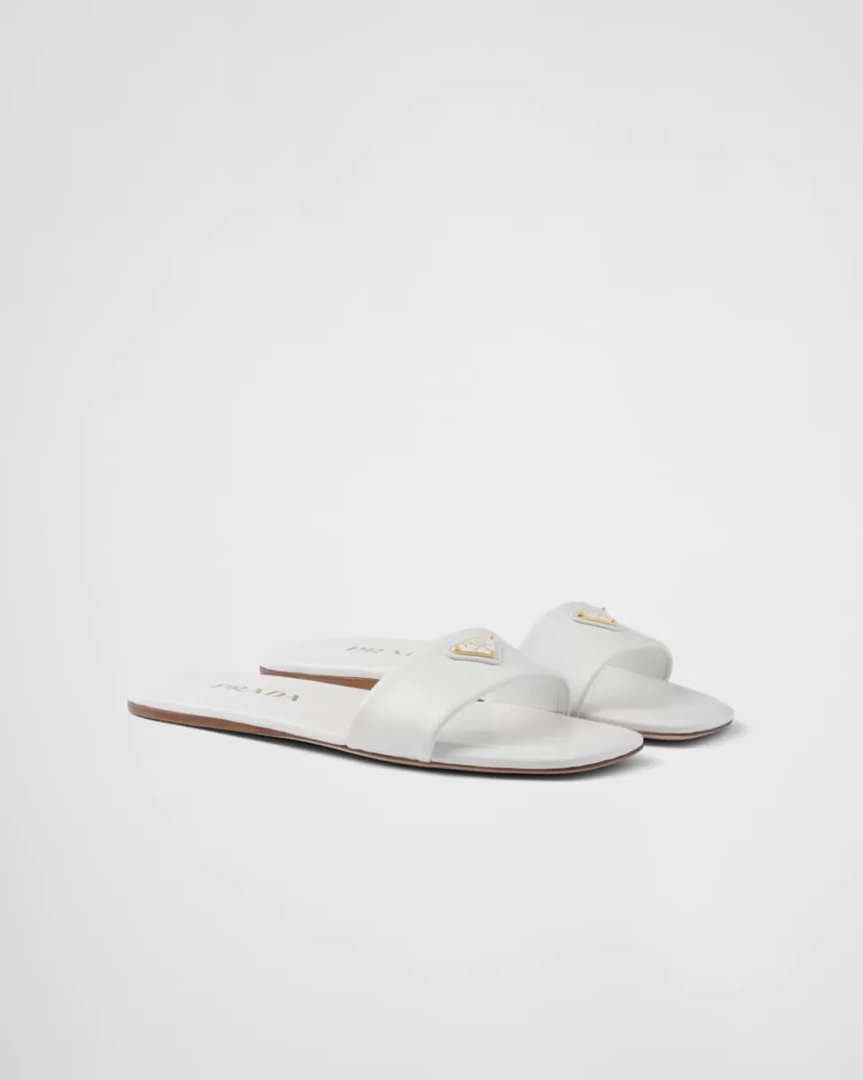 Prada Sandalias Planas De Piel^Mujer PANTUFLAS Y CHINELAS