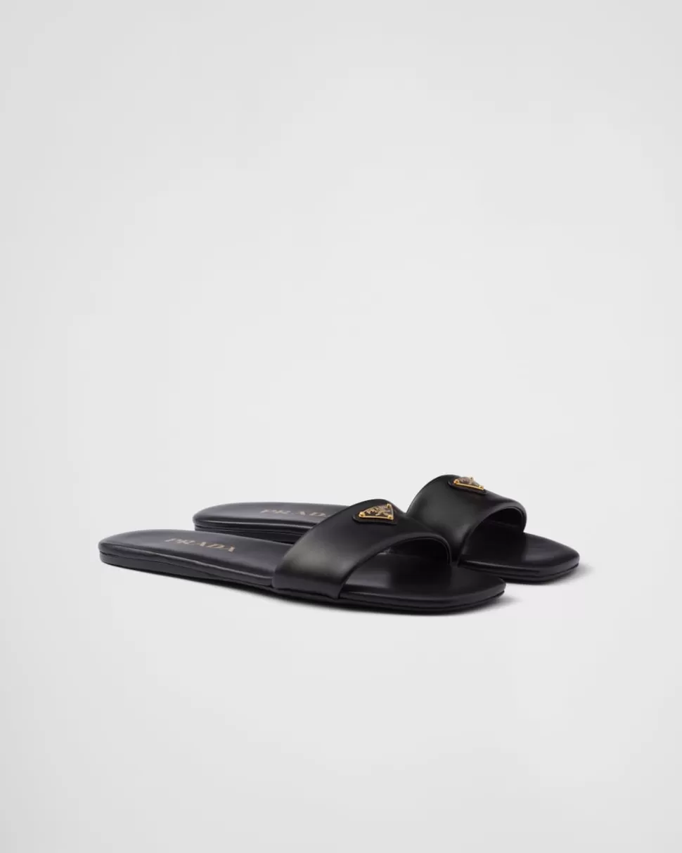 Prada Sandalias Planas De Piel^Mujer PANTUFLAS Y CHINELAS