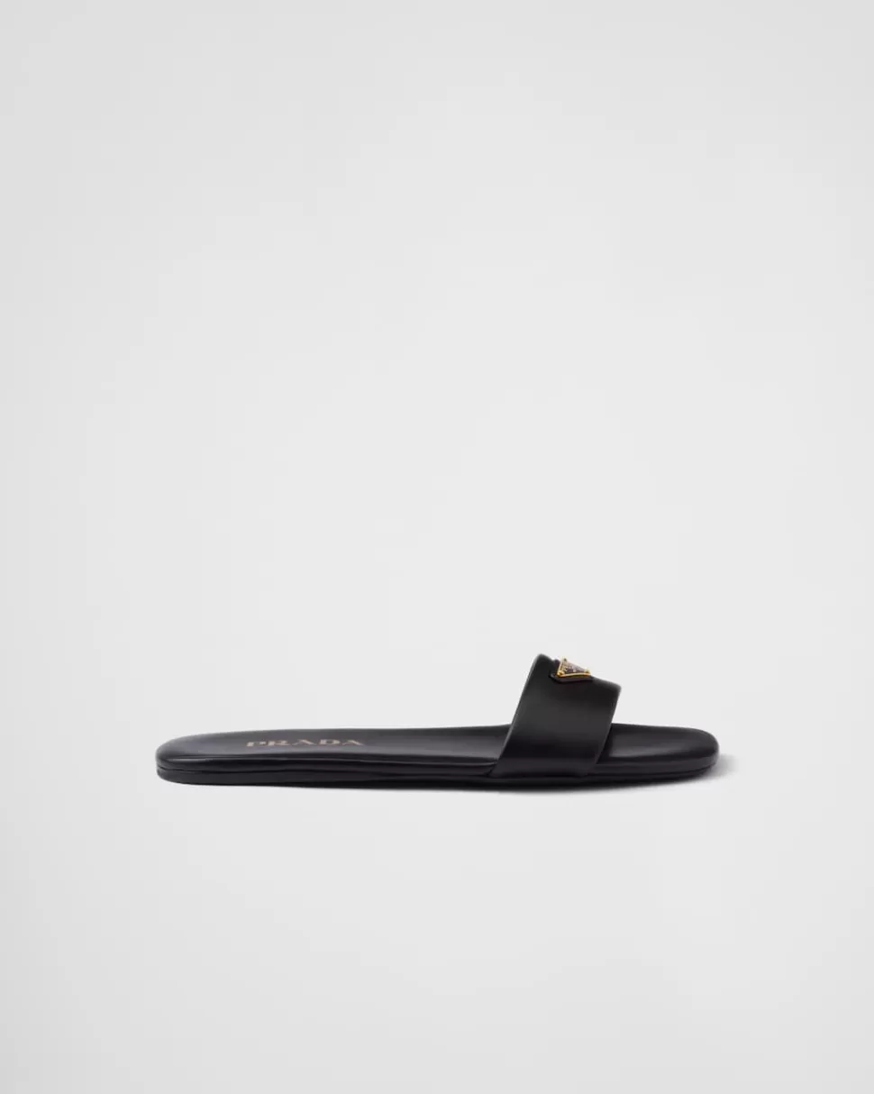 Prada Sandalias Planas De Piel^Mujer PANTUFLAS Y CHINELAS