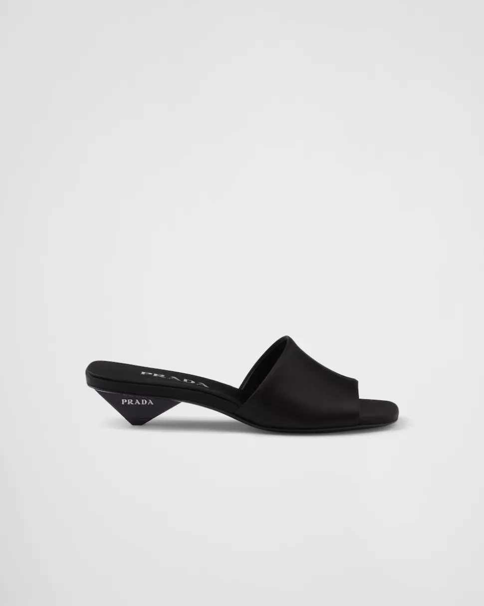 Prada Sandalias Planas De Satén^Mujer PANTUFLAS Y CHINELAS