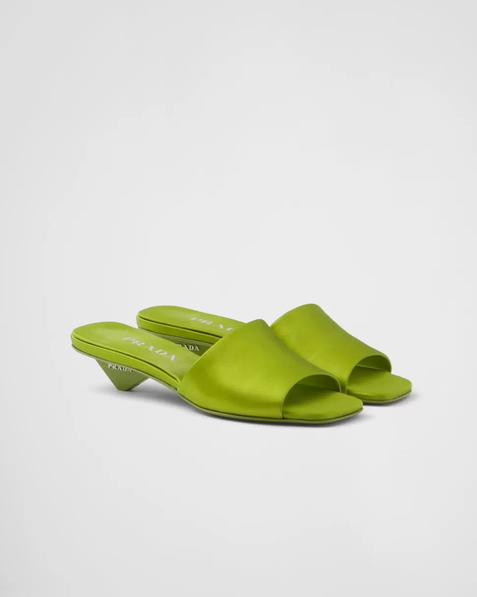 Prada Sandalias Planas De Satén^Mujer PANTUFLAS Y CHINELAS