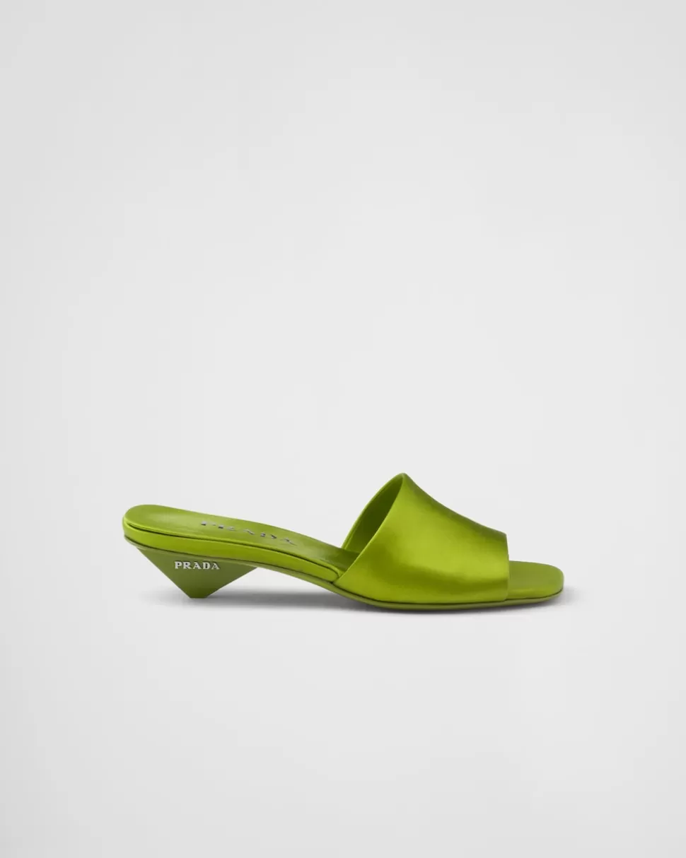 Prada Sandalias Planas De Satén^Mujer PANTUFLAS Y CHINELAS