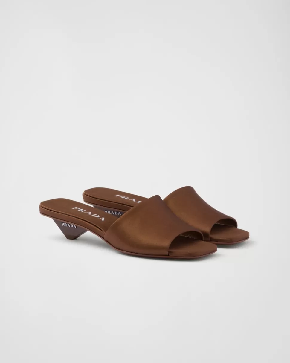 Prada Sandalias Planas De Satén^Mujer PANTUFLAS Y CHINELAS