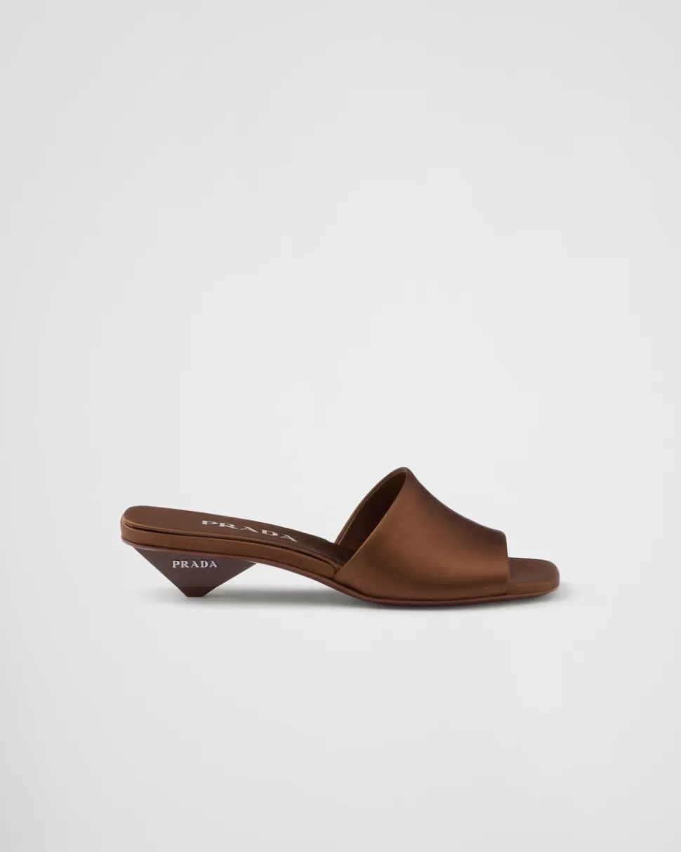 Prada Sandalias Planas De Satén^Mujer PANTUFLAS Y CHINELAS