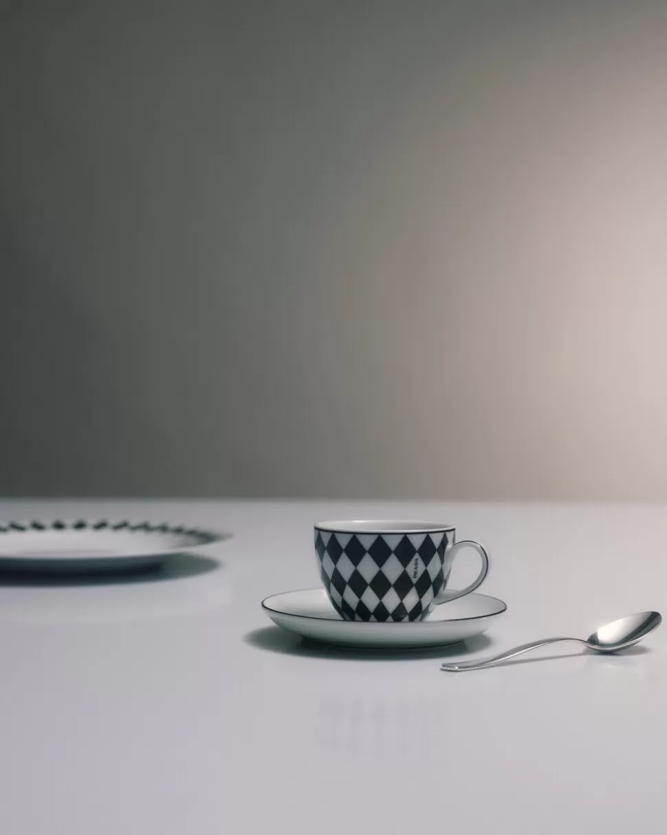Prada Set De Cuatro Tazas De Café De Porcelana - Checkerboard^ TÉ Y CAFÉ