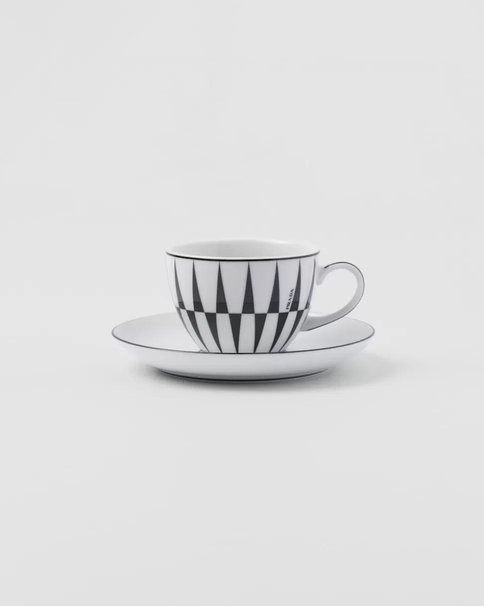 Prada Set De Cuatro Tazas De Café De Porcelana - Stripes^ TÉ Y CAFÉ