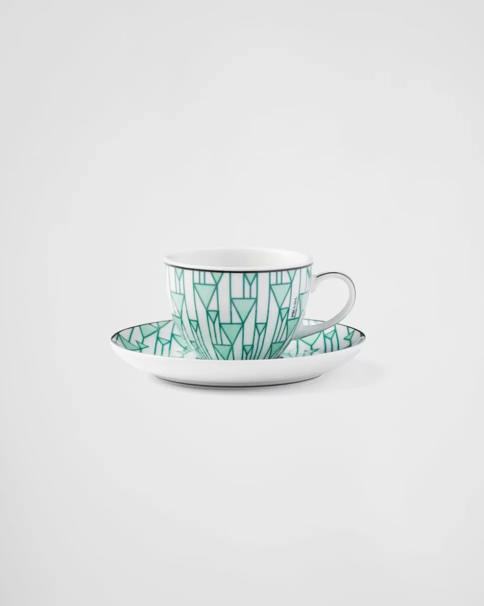 Prada Set De Cuatro Tazas De Café De Porcelana - Vienna Green^ TÉ Y CAFÉ