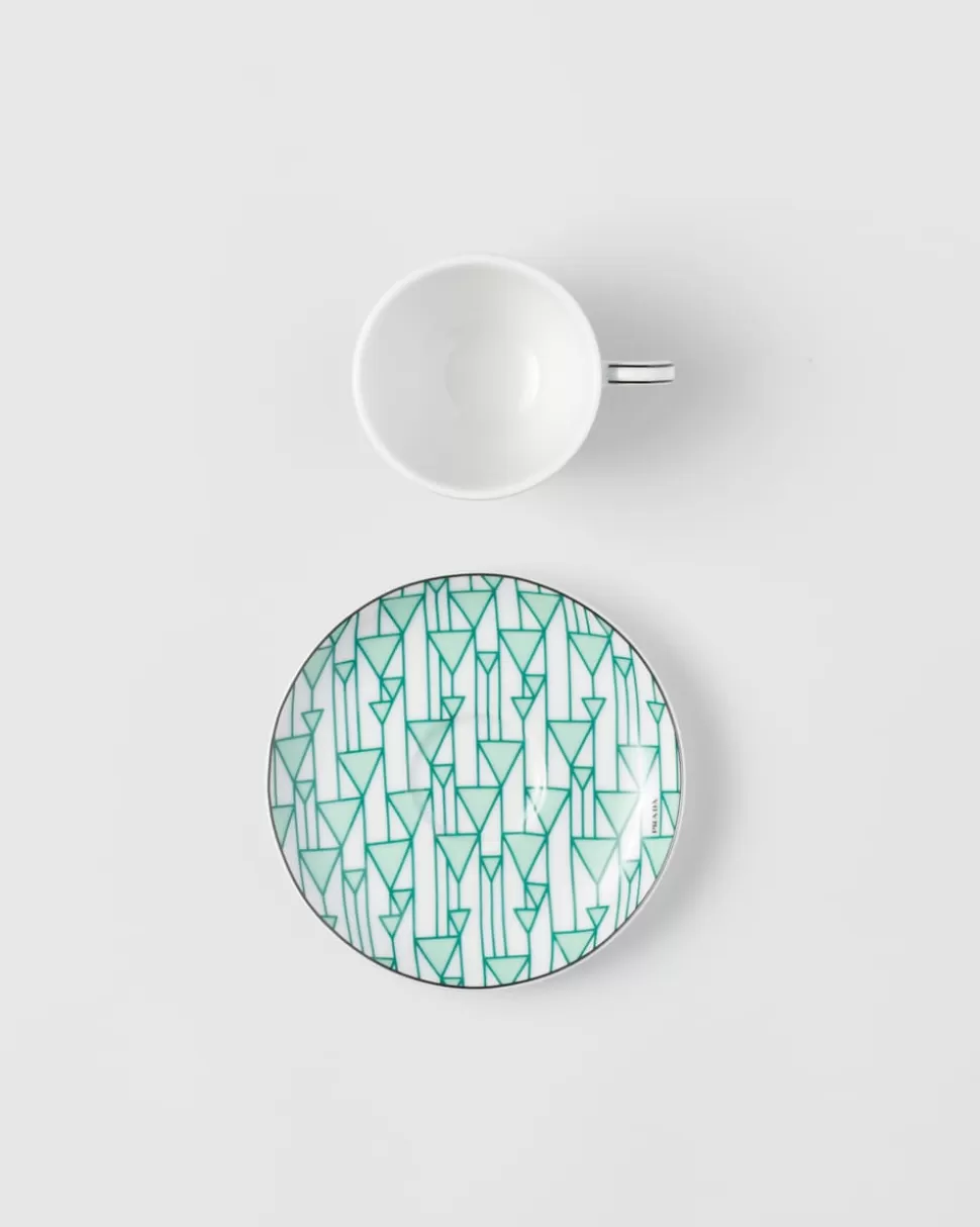 Prada Set De Cuatro Tazas De Café De Porcelana - Vienna Green^ TÉ Y CAFÉ