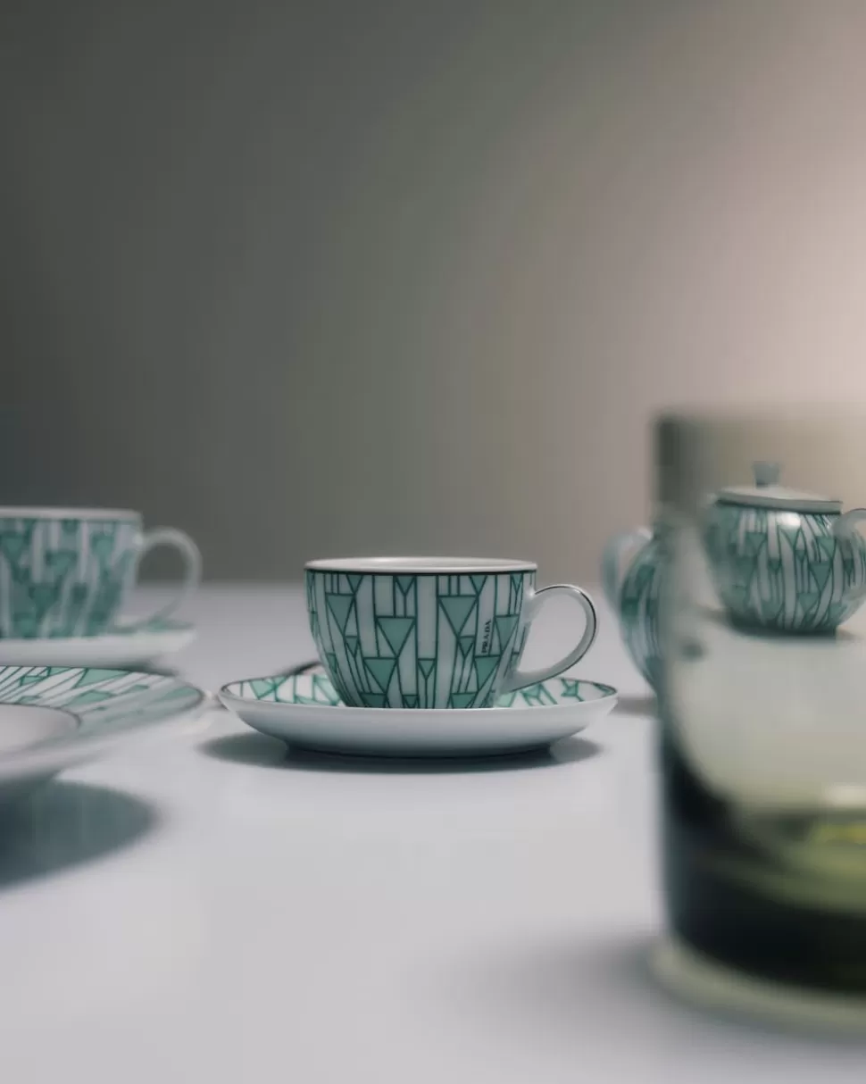 Prada Set De Cuatro Tazas De Café De Porcelana - Vienna Green^ TÉ Y CAFÉ