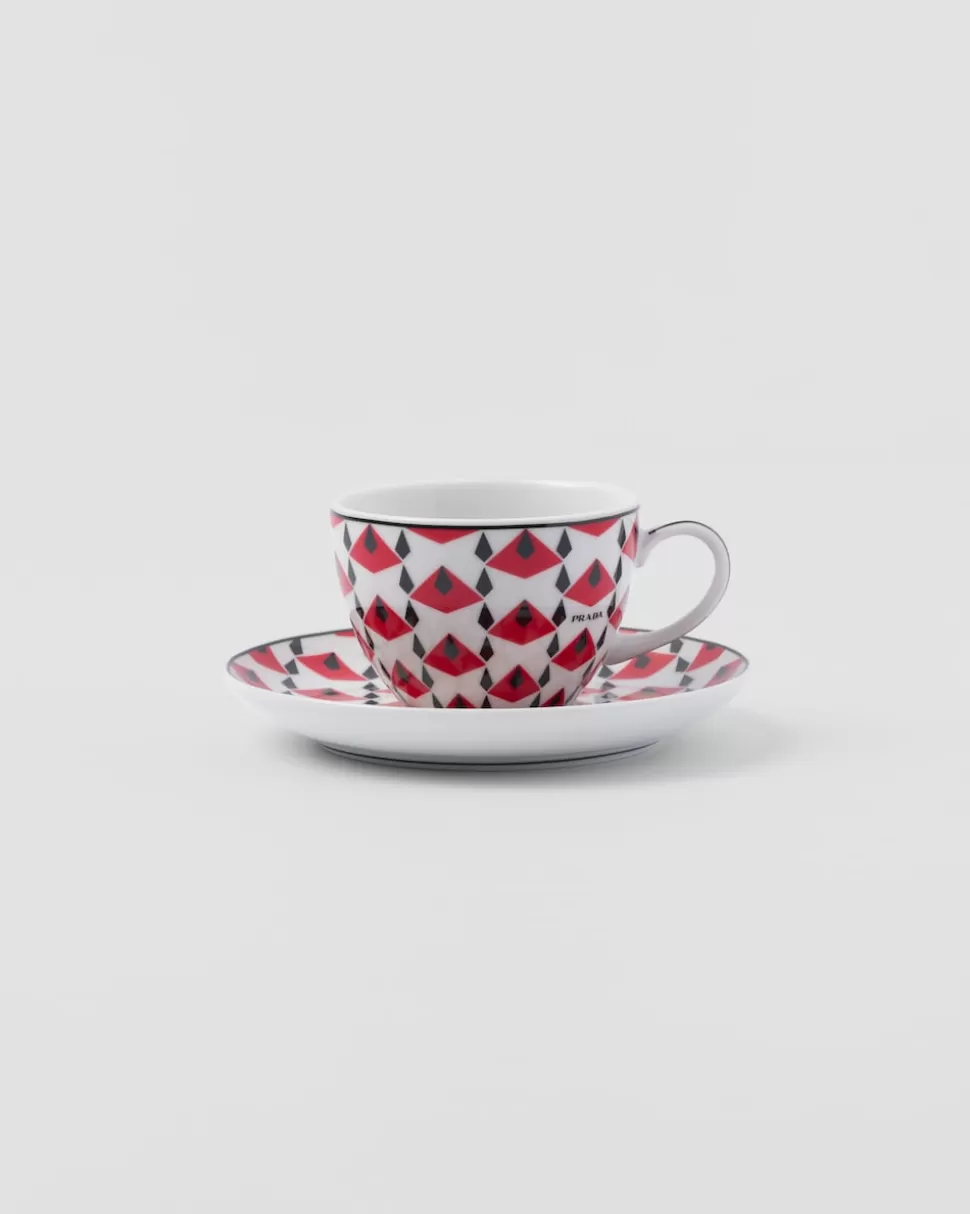 Prada Set De Cuatro Tazas De Café De Porcelana - Vienna Red^ TÉ Y CAFÉ