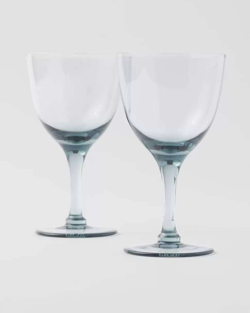 Prada Set De Dos Copas De Agua De Cristal - New York^ COPAS Y VASOS