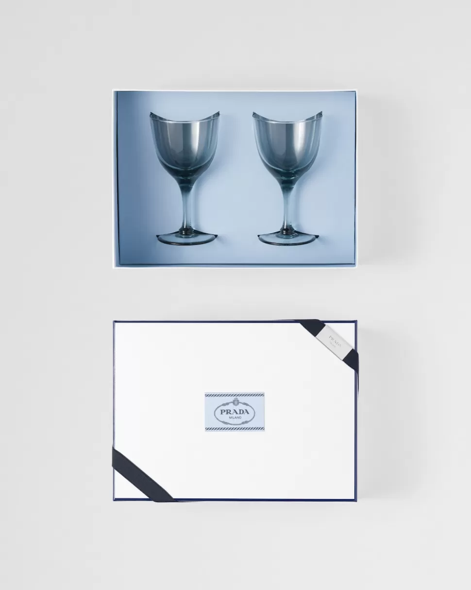 Prada Set De Dos Copas De Agua De Cristal - New York^ COPAS Y VASOS