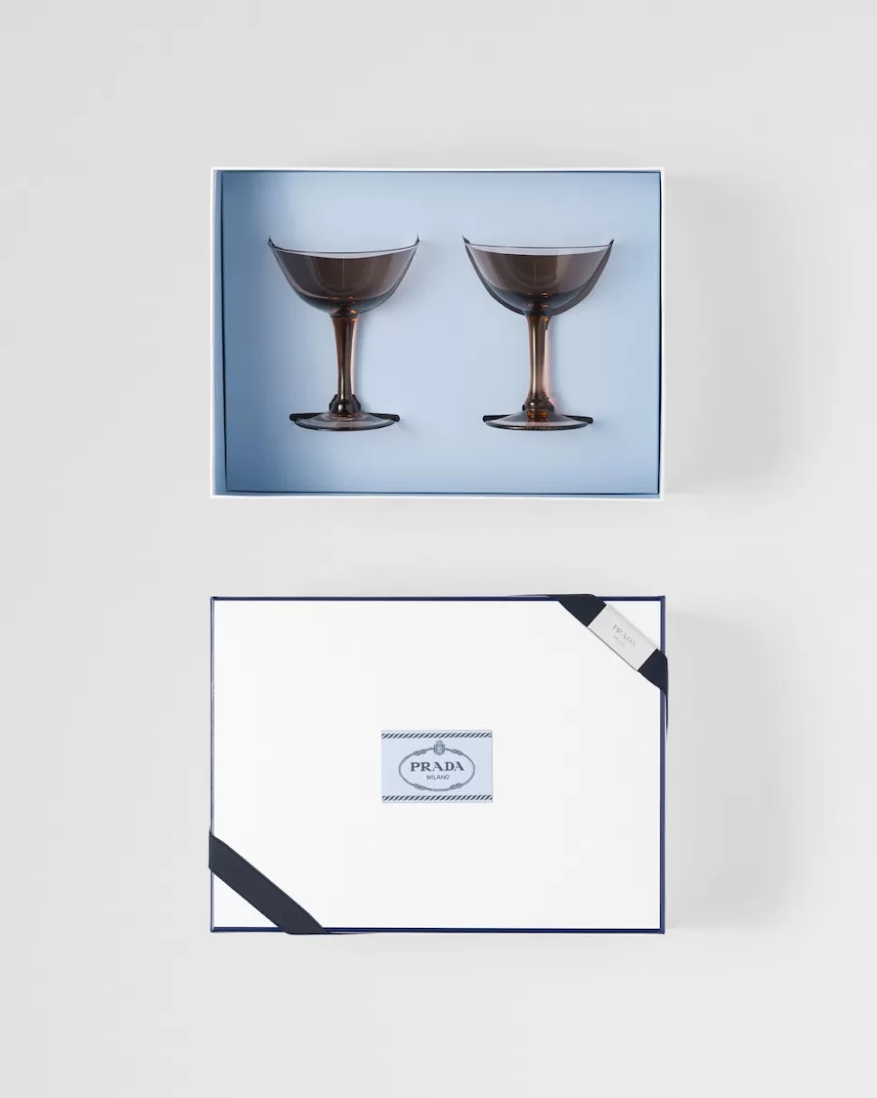 Prada Set De Dos Copas De Champán Pompadour De Cristal - New York^ COPAS Y VASOS