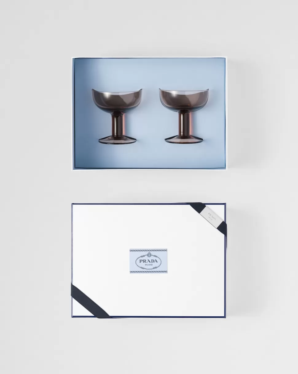 Prada Set De Dos Copas De Champán Pompadour De Cristal - Plinth^ COPAS Y VASOS