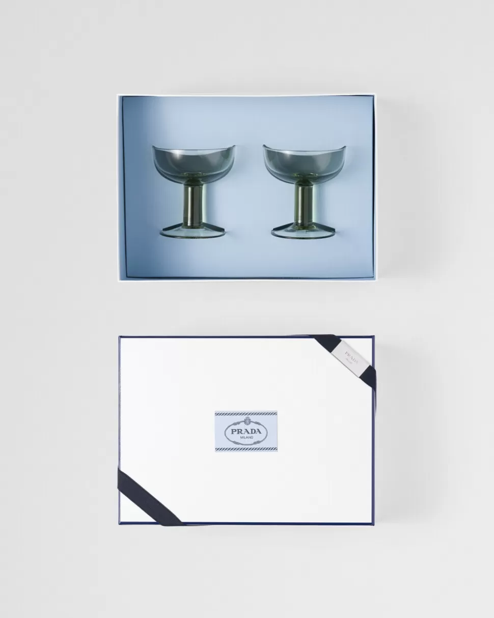 Prada Set De Dos Copas De Champán Pompadour De Cristal - Plinth^ COPAS Y VASOS