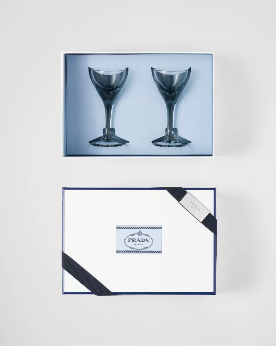 Prada Set De Dos Copas De Licor De Cristal - New York^ COPAS Y VASOS