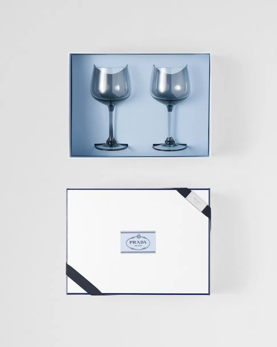 Prada Set De Dos Copas De Vino Blanco De Cristal - New York^ COPAS Y VASOS
