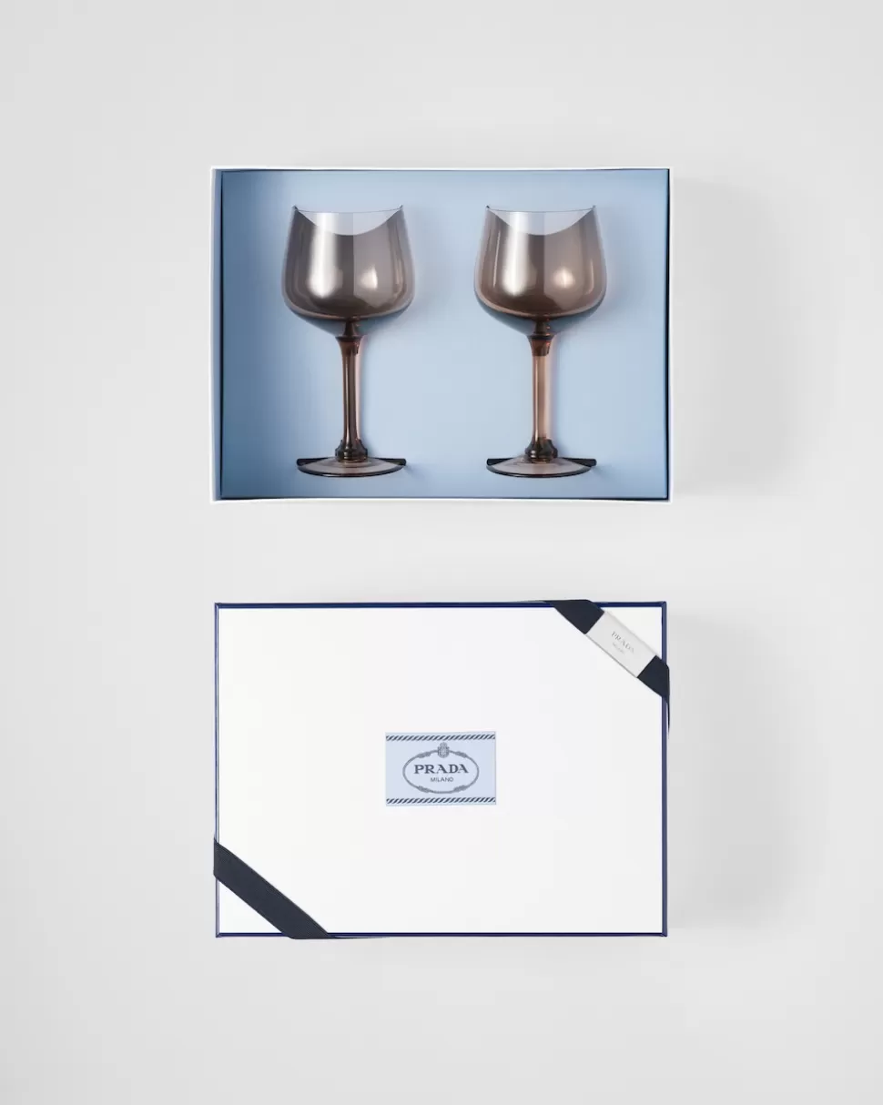 Prada Set De Dos Copas De Vino Blanco De Cristal - New York^ COPAS Y VASOS