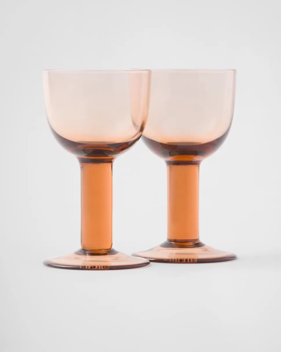 Prada Set De Dos Copas De Vino Blanco De Cristal - Plinth^ COPAS Y VASOS