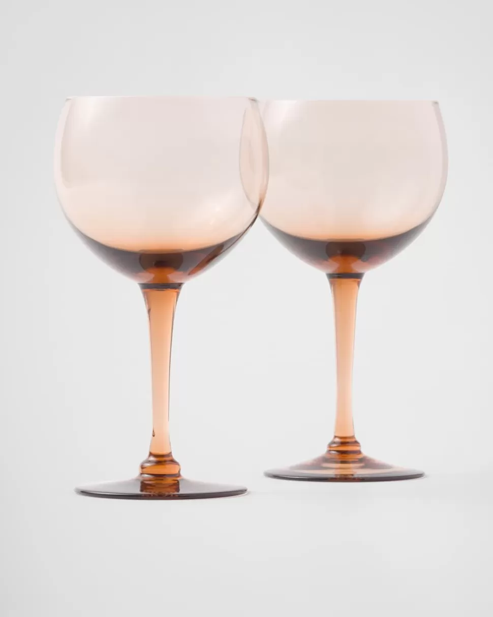 Prada Set De Dos Copas De Vino Tinto De Cristal - New York^ COPAS Y VASOS