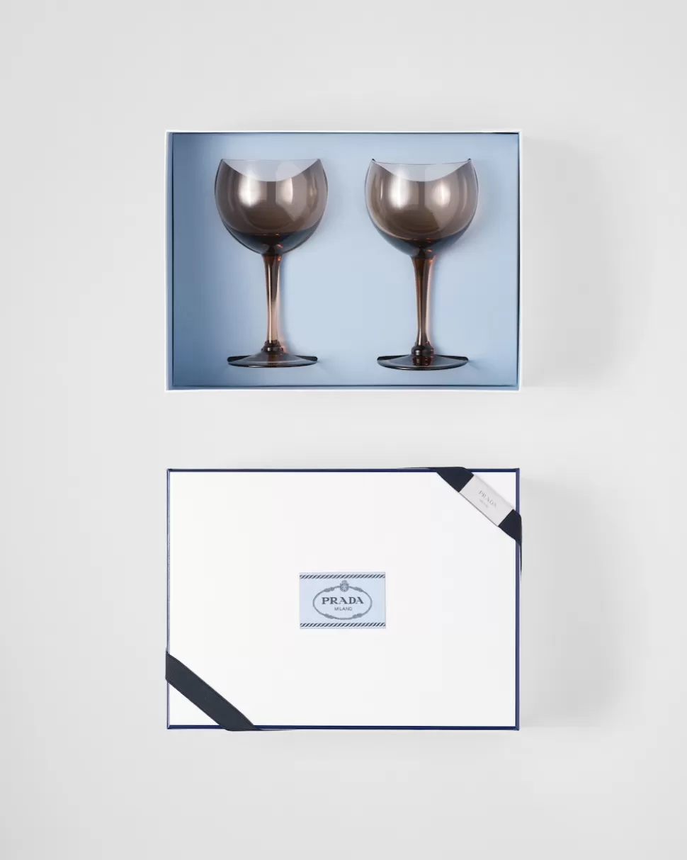 Prada Set De Dos Copas De Vino Tinto De Cristal - New York^ COPAS Y VASOS