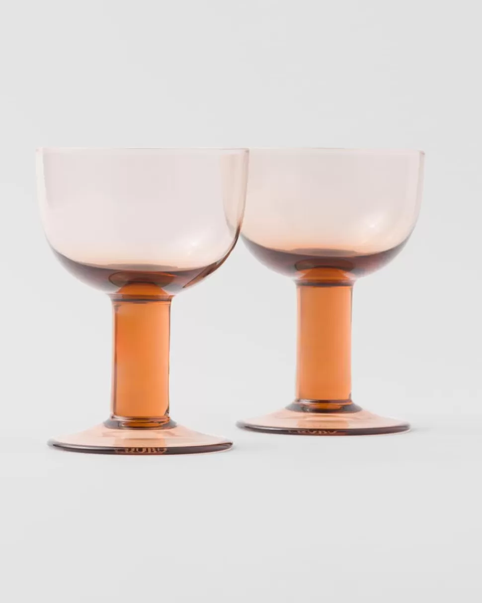 Prada Set De Dos Copas De Vino Tinto De Cristal - Plinth^ COPAS Y VASOS