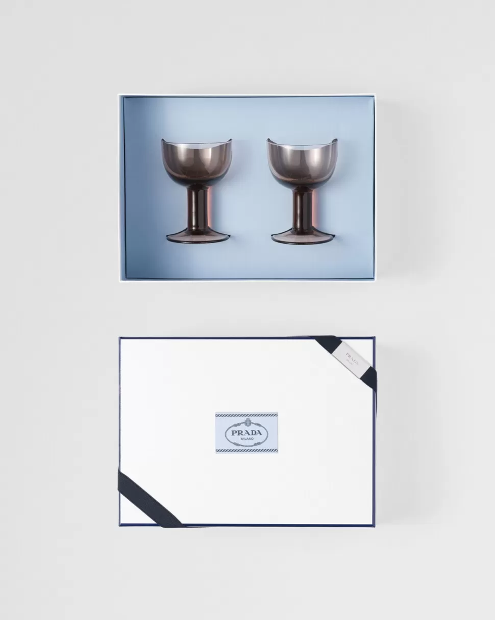 Prada Set De Dos Copas De Vino Tinto De Cristal - Plinth^ COPAS Y VASOS