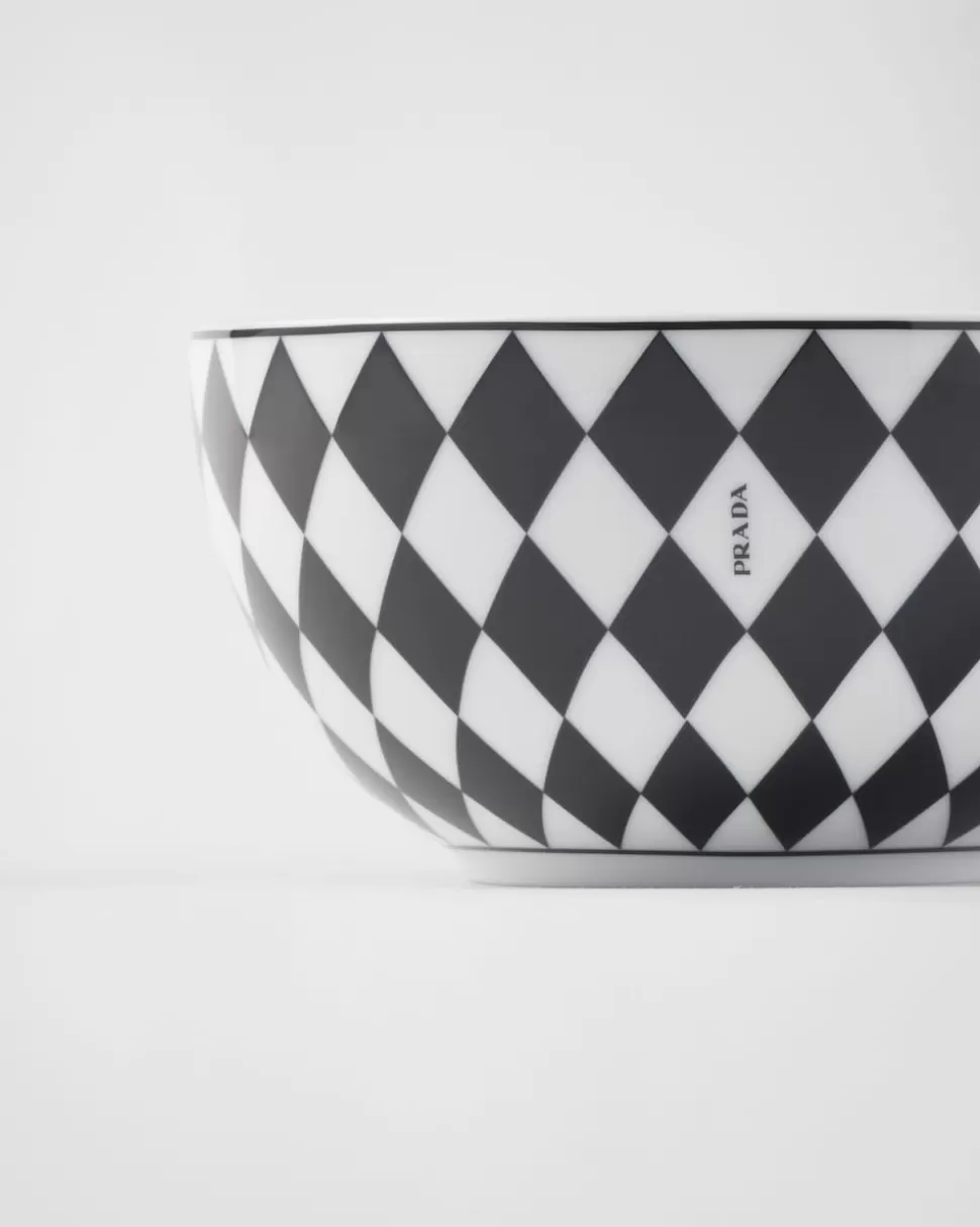 Prada Set De Dos Cuencos De Arroz O Cereales De Porcelana - Checkerboard^ PLATOS Y BOLES