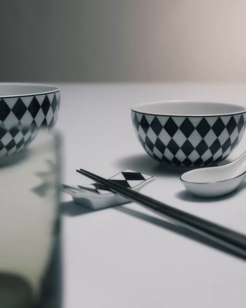 Prada Set De Dos Cuencos De Arroz O Cereales De Porcelana - Checkerboard^ PLATOS Y BOLES