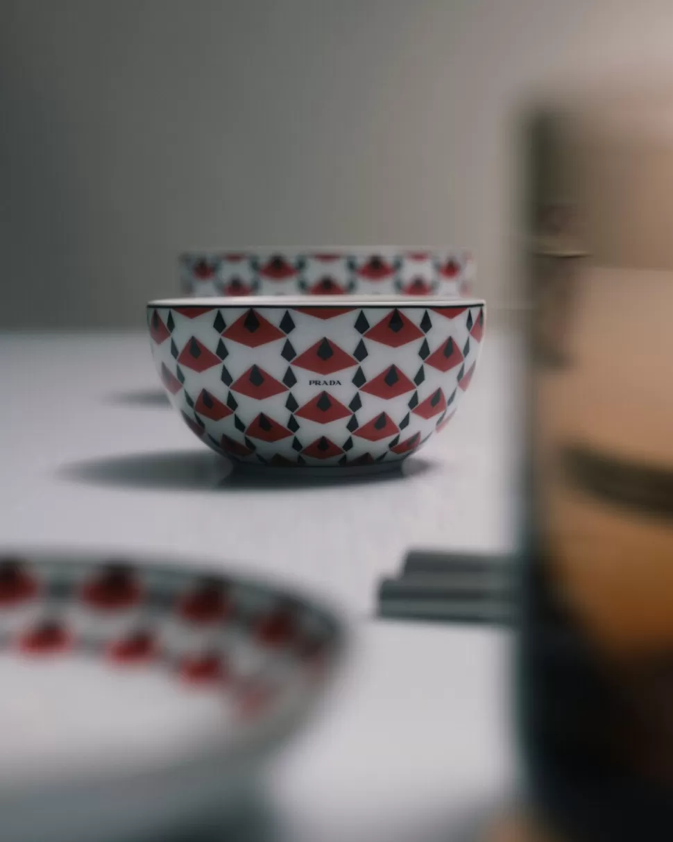 Prada Set De Dos Cuencos De Arroz O Cereales De Porcelana - Vienna Red^ PLATOS Y BOLES
