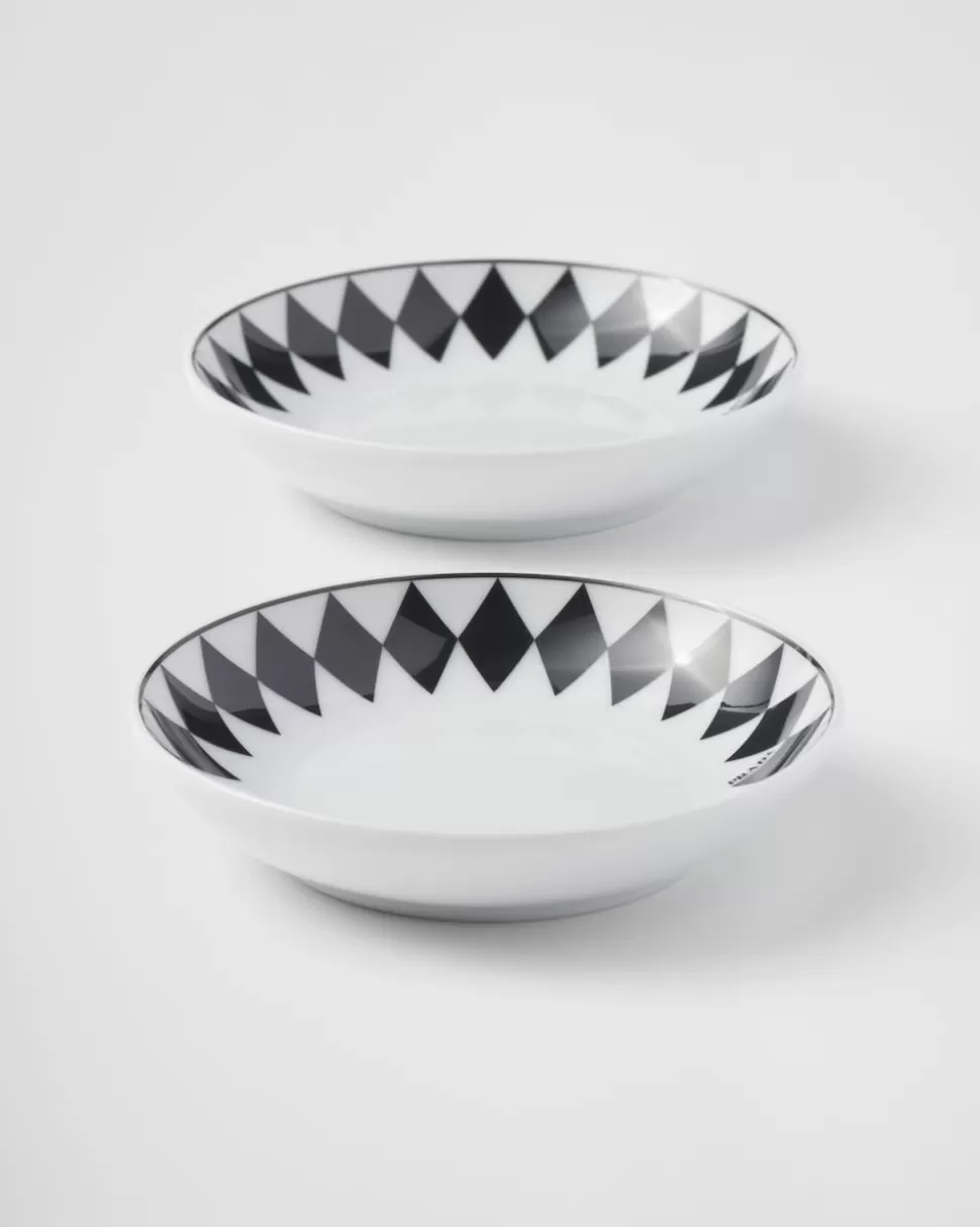 Prada Set De Dos Cuencos De Salsa De Porcelana - Checkerboard^ PLATOS Y BOLES