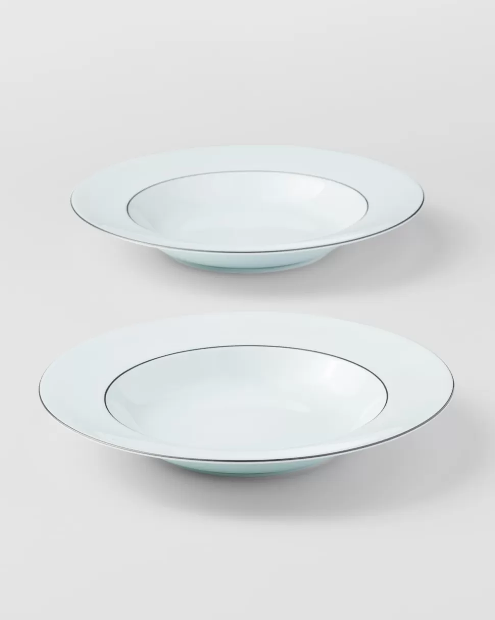 Prada Set De Dos Platos Hondos De Porcelana - Celadon^ PLATOS Y BOLES