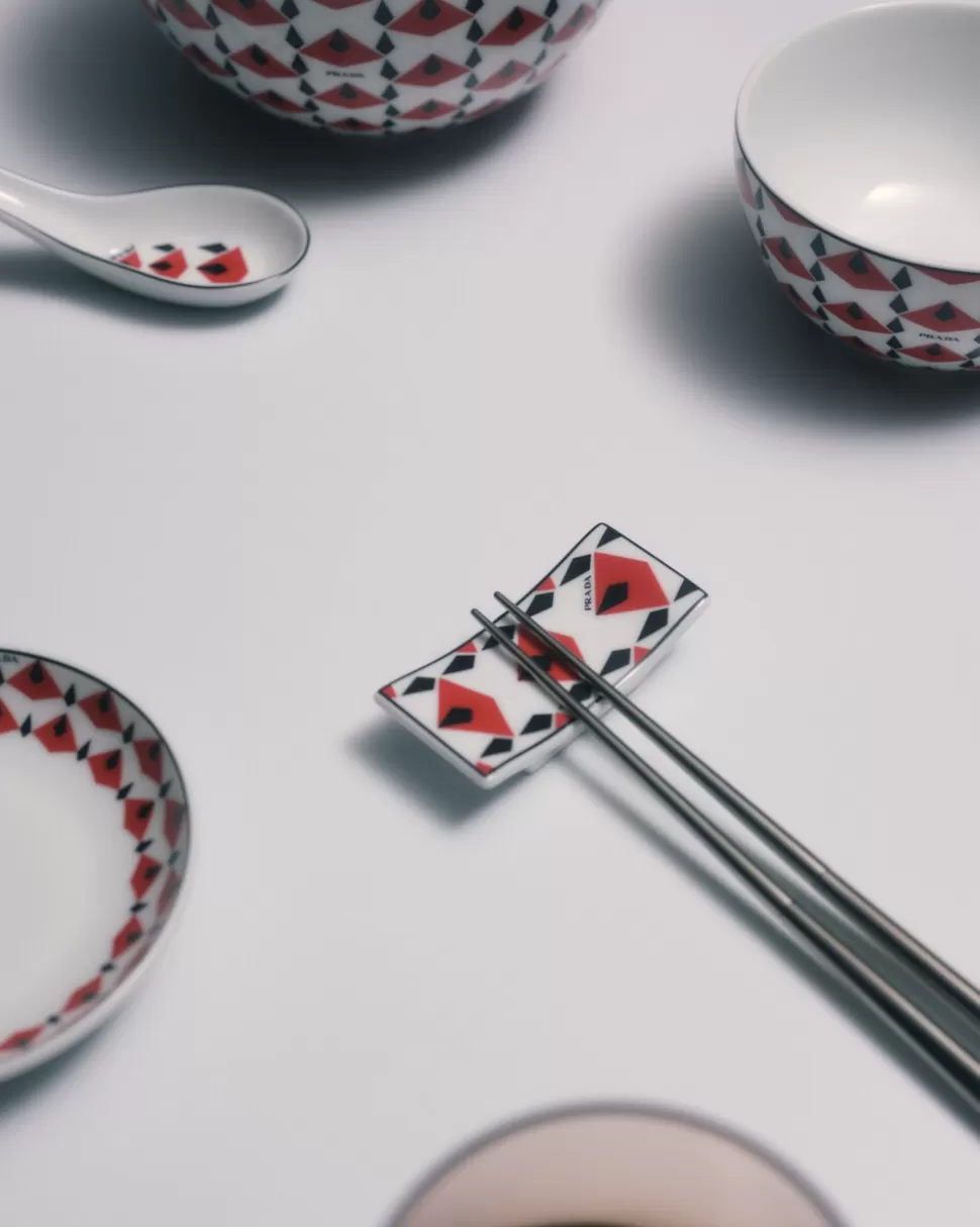 Prada Set De Dos Soportes Para Palillos De Porcelana - Vienna Red^ BANDEJAS Y ACCESORIOS DE MESA