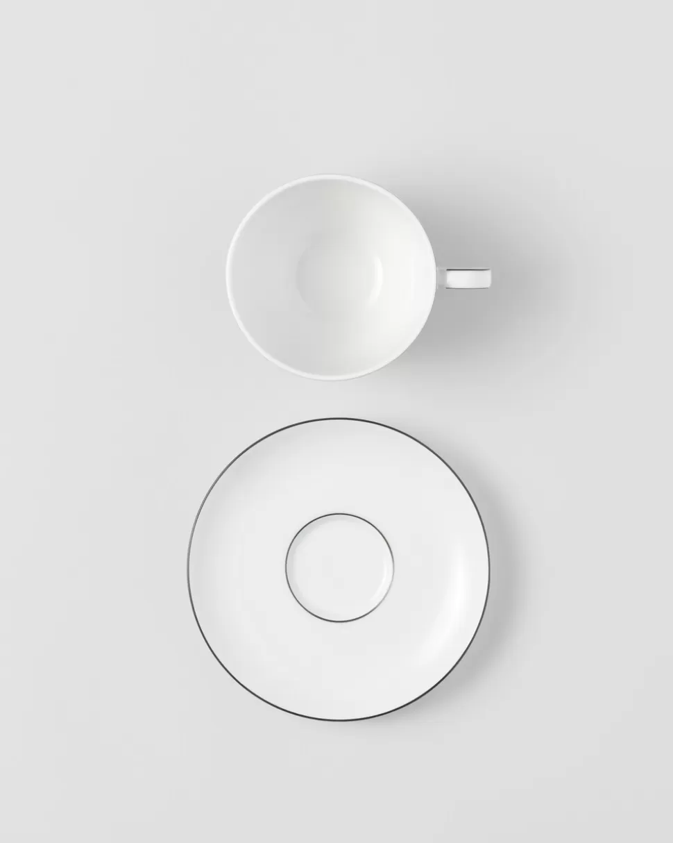 Prada Set De Dos Tazas De Capuchino De Porcelana - Checkerboard^ TÉ Y CAFÉ