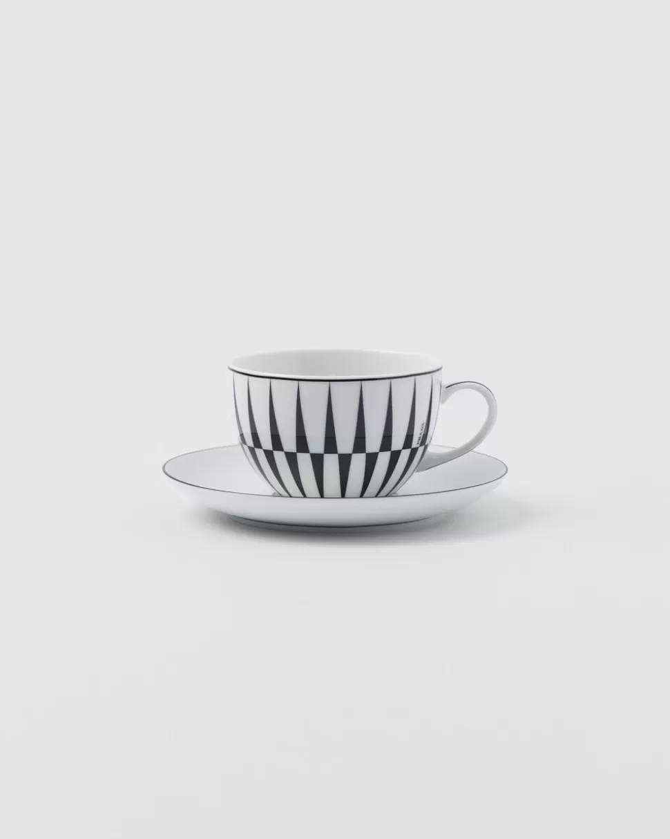 Prada Set De Dos Tazas De Capuchino De Porcelana - Stripes^ TÉ Y CAFÉ