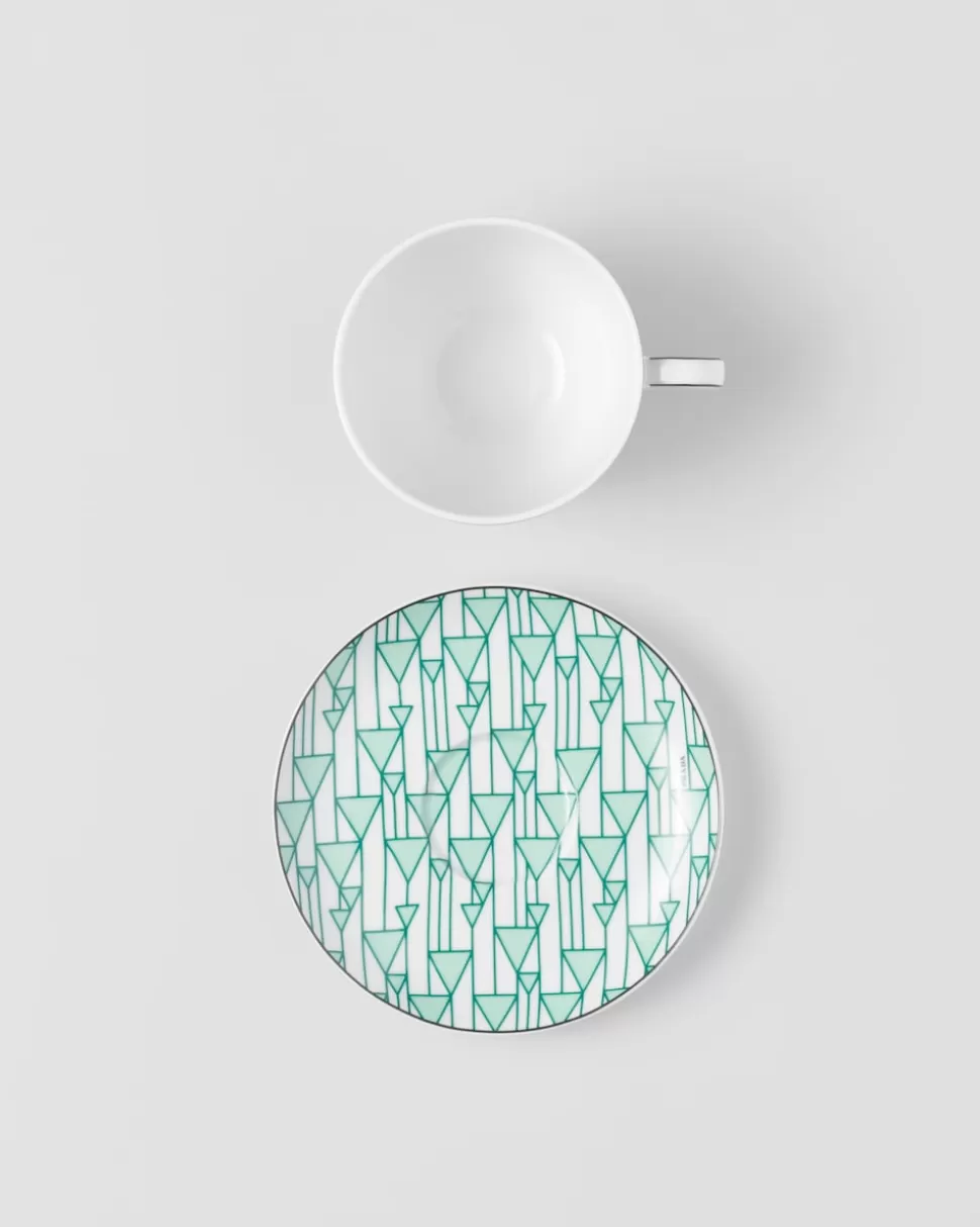 Prada Set De Dos Tazas De Capuchino De Porcelana - Vienna Green^ TÉ Y CAFÉ