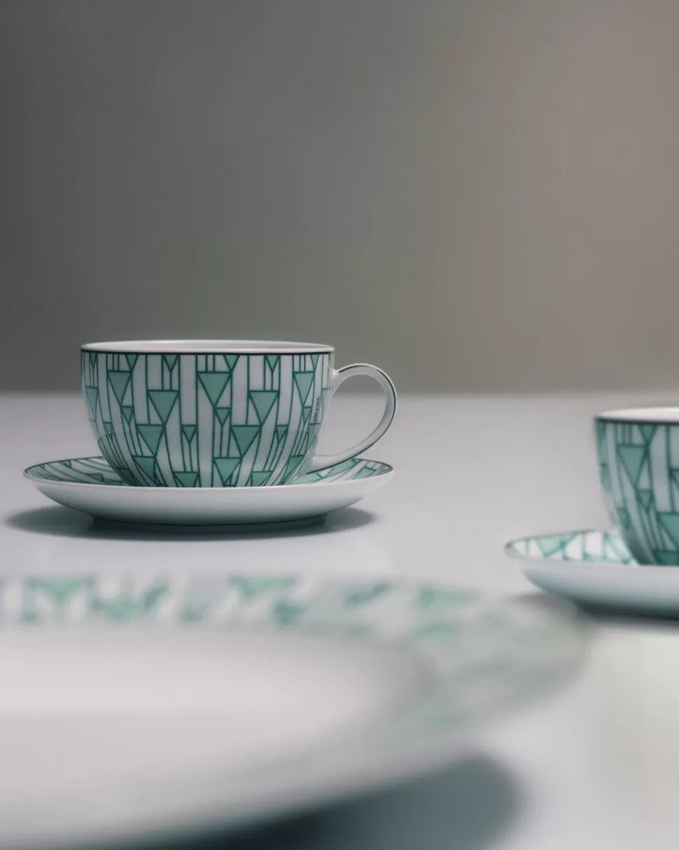 Prada Set De Dos Tazas De Capuchino De Porcelana - Vienna Green^ TÉ Y CAFÉ