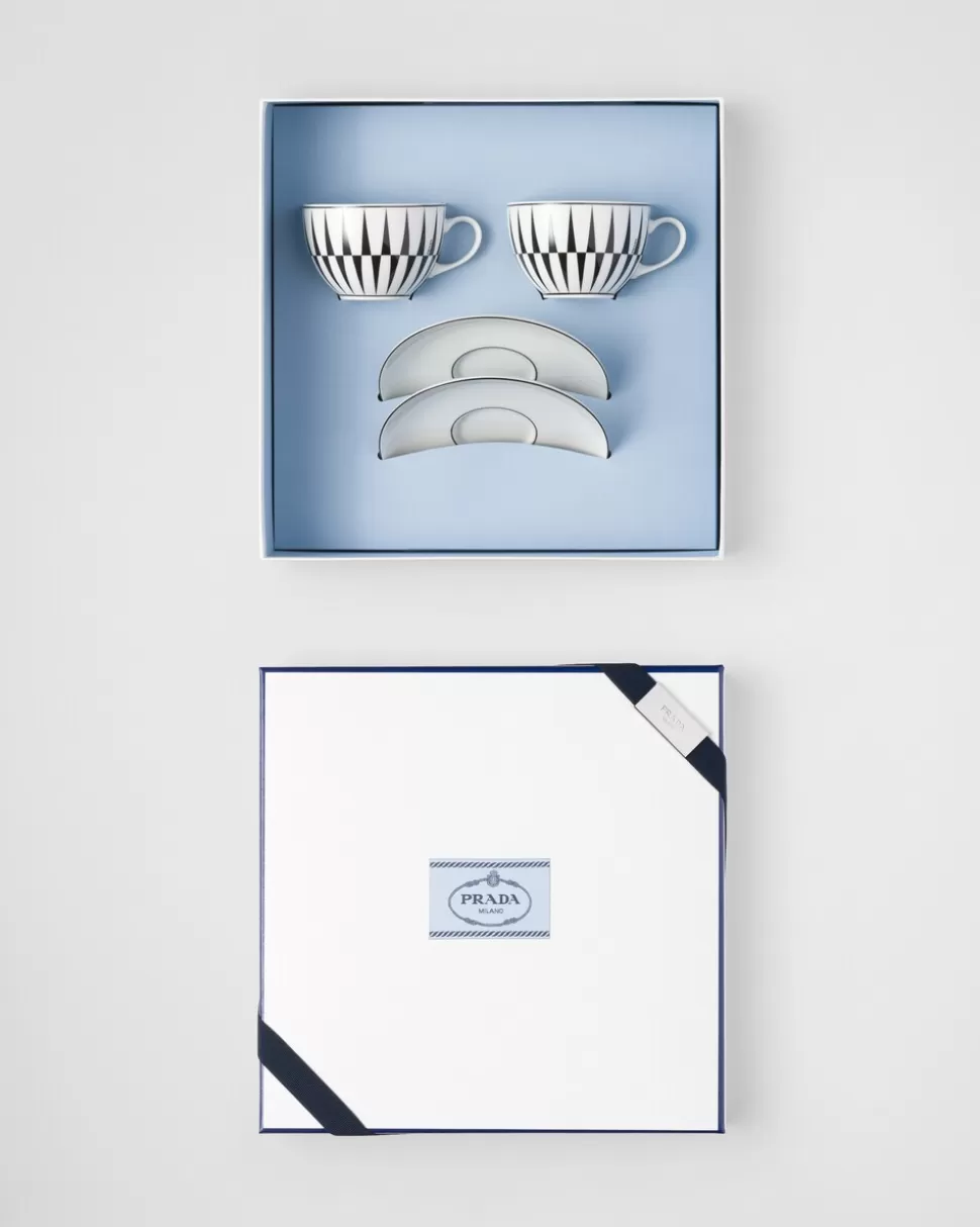Prada Set De Dos Tazas De Té De Porcelana - Stripes^ TÉ Y CAFÉ