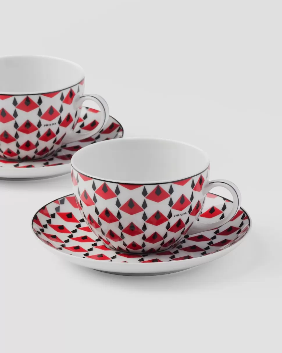 Prada Set De Dos Tazas De Té De Porcelana - Vienna Red^ TÉ Y CAFÉ