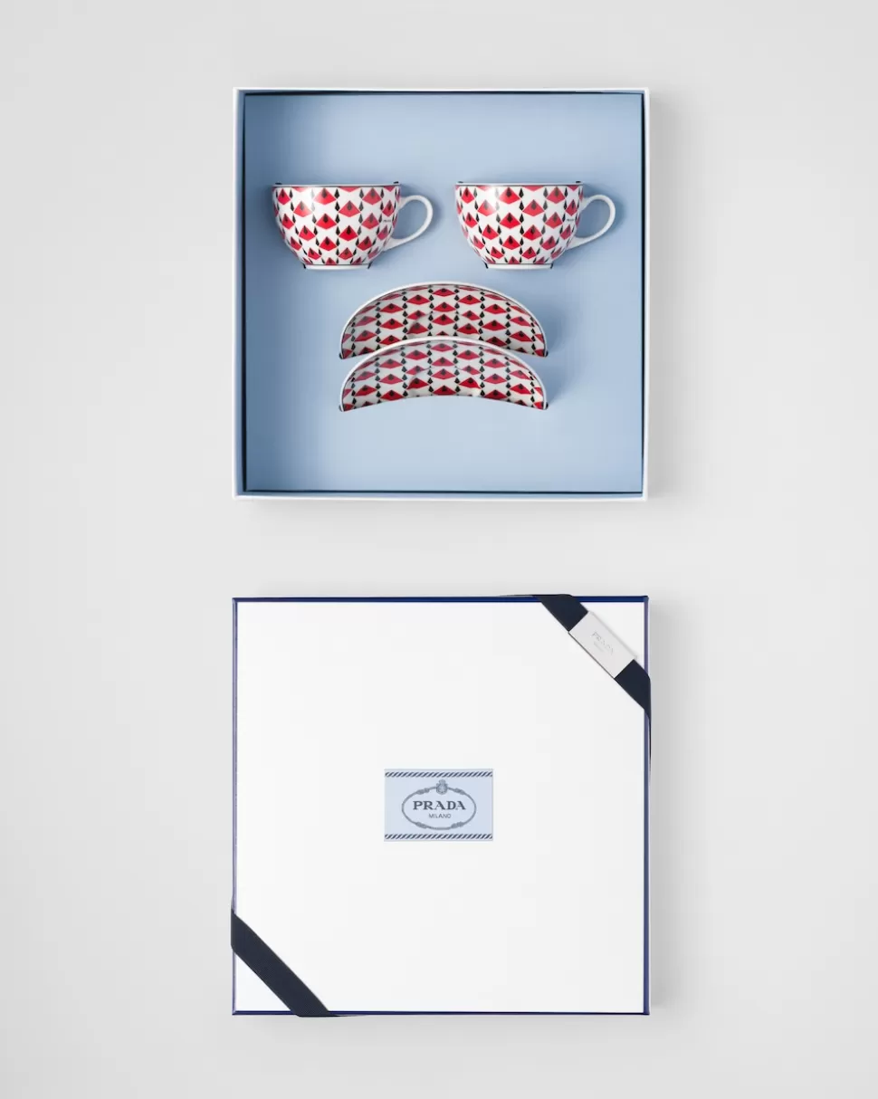 Prada Set De Dos Tazas De Té De Porcelana - Vienna Red^ TÉ Y CAFÉ