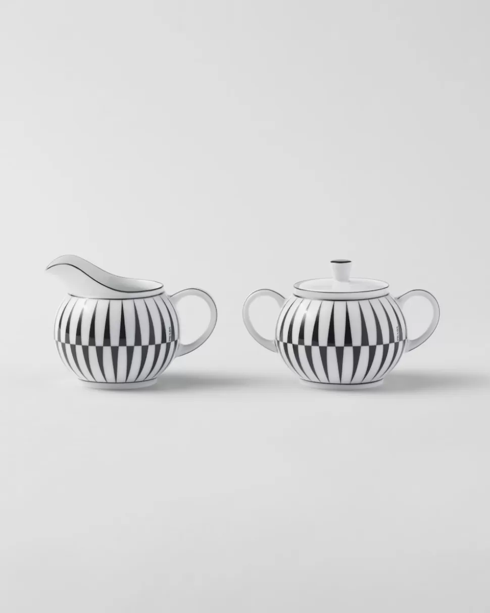 Prada Set De Jarrita Y Azucarero De Porcelana - Stripes^ TÉ Y CAFÉ