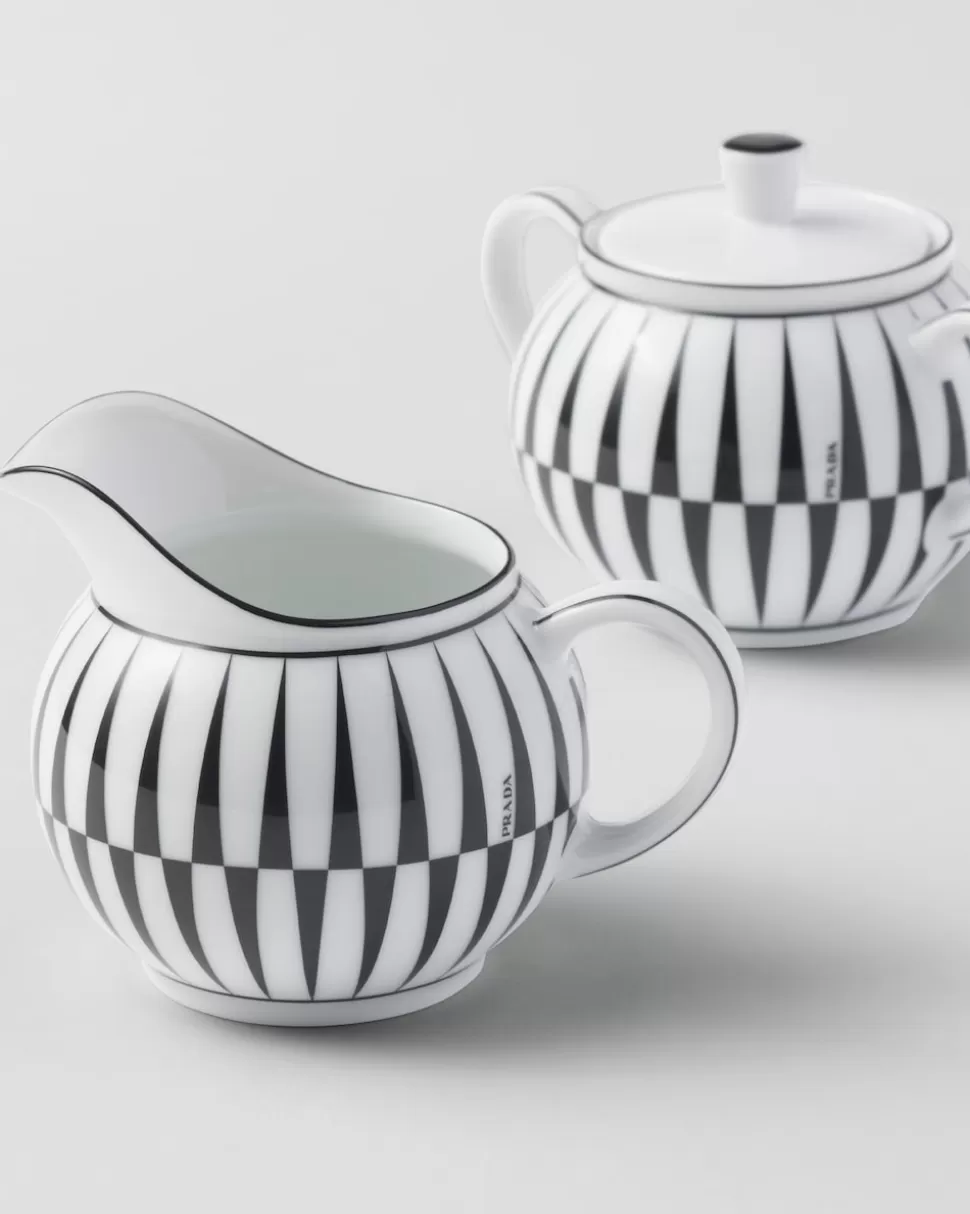 Prada Set De Jarrita Y Azucarero De Porcelana - Stripes^ TÉ Y CAFÉ